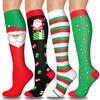 Compression Socks for Men and Women (Pack of 1/3/7/8) - Great for Running, Doctor, Nurses, Travel, Cycling, 20-30mmHg, D05-Christmas, Small-Medium view 1