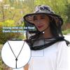 Fishing Hats, Mosquito Hat Net Midge Head Net Beekeeper Hat Face Shield Fishing Hat Foldable for Outdoor Hiking, Camping, Gardening Grey view 4