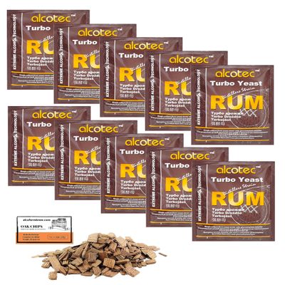10 x Turbo Yeast - Alcotec Rum 72g, Yeast for Fermentation, Vodka Yeast, Mash Yeast, Rapid Yeast