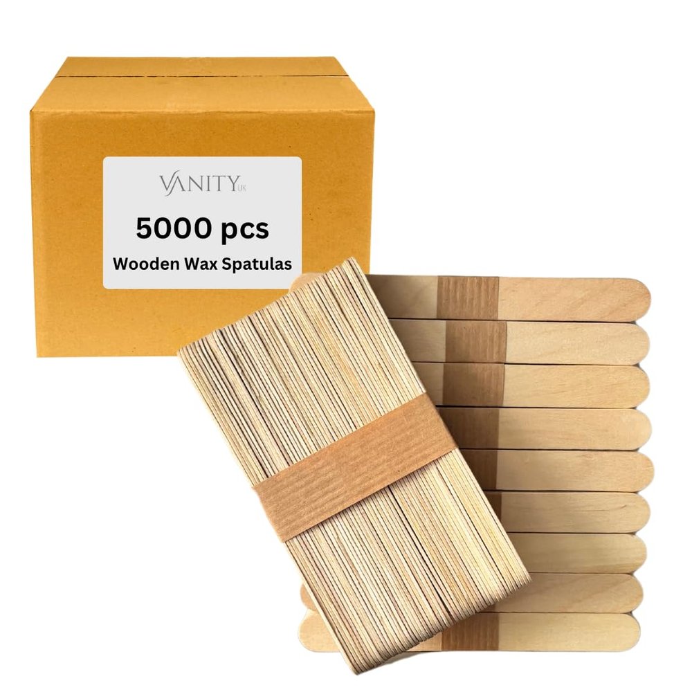 Vanity UK 5000 pcs Wooden Wax Spatulas Disposable Salon Professional Quality Waxing Sticks Applicators Suitable For Warm and Hot Depilation Body Hair Removal