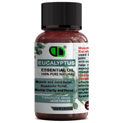 10ML | DD Eucalyptus Essential Oil - 100% Pure & Natural - Premium Therapeutic Grade for Hair Care, Skin Care, Bath, Diffuser