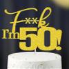 50th Birthday Gold Cake Toppers for women, fifty Cake Topper, 50 cake topper, 50th birthday decorations,50th Birthday Cake Topper, 50 Decorations for Cake, 50 Gold Birthday Decorations fifty view 1