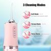 220ml Electric Oral Irrigator Cordless,USB Rechargeable Dental Water Flosser with 4 Nozzles and 3 Pressure Modes,Teeth Cleaning and Whitening 4 Jet Tip IPX7 Waterproof Teeth Cleaner (Pink) view 2
