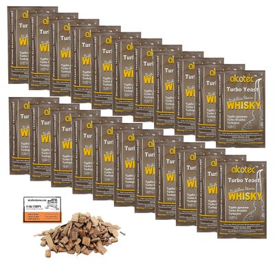 22 x Turbo Yeast - Alcotec Whisky 73g, Yeast for Fermentation, Vodka Yeast, Mash Yeast, Rapid Yeast