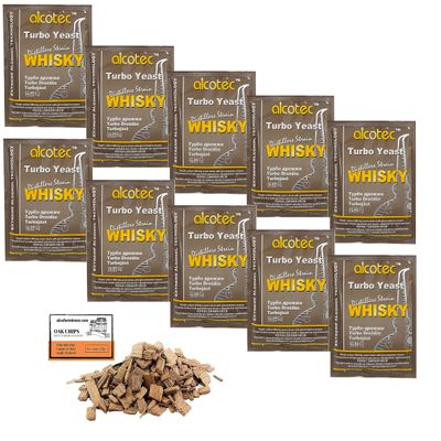 10 x Turbo Yeast - Alcotec Whisky 73g, Yeast for Fermentation, Vodka Yeast, Mash Yeast, Rapid Yeast