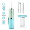 220ml Electric Oral Irrigator Cordless,USB Rechargeable Dental Water Flosser with 4 Nozzles and 3 Pressure Modes,Teeth Cleaning and Whitening 4 Jet Tip IPX7 Waterproof Teeth Cleaner (Green) view 2