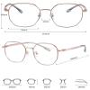 LTSRLL Oversized HD Anti Blue Light Reading Glasses Oval Anti Eyestrain Metal Computer Readers Eyeglasses Flat Light Mirror (Color : C6, Size : +350) view 2