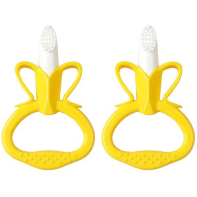 ZUMAHA Banana Shape Kids Toothbrush, Toddler Toothbrush for Age 1-3 Years Old, Bendable Baby Training Manual Toothbrush
