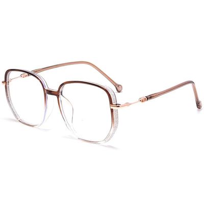 LTSRLL Trendy Cute Computer Readers Anti UV Blue Light Blocking Oversized Reading Glasses Eyeglasses Flat Light Mirror (Color : Tea, Size : +200)