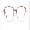 LTSRLL Trendy Cute Computer Readers Anti UV Blue Light Blocking Oversized Reading Glasses Eyeglasses Flat Light Mirror (Color : Tea, Size : +200) view 2