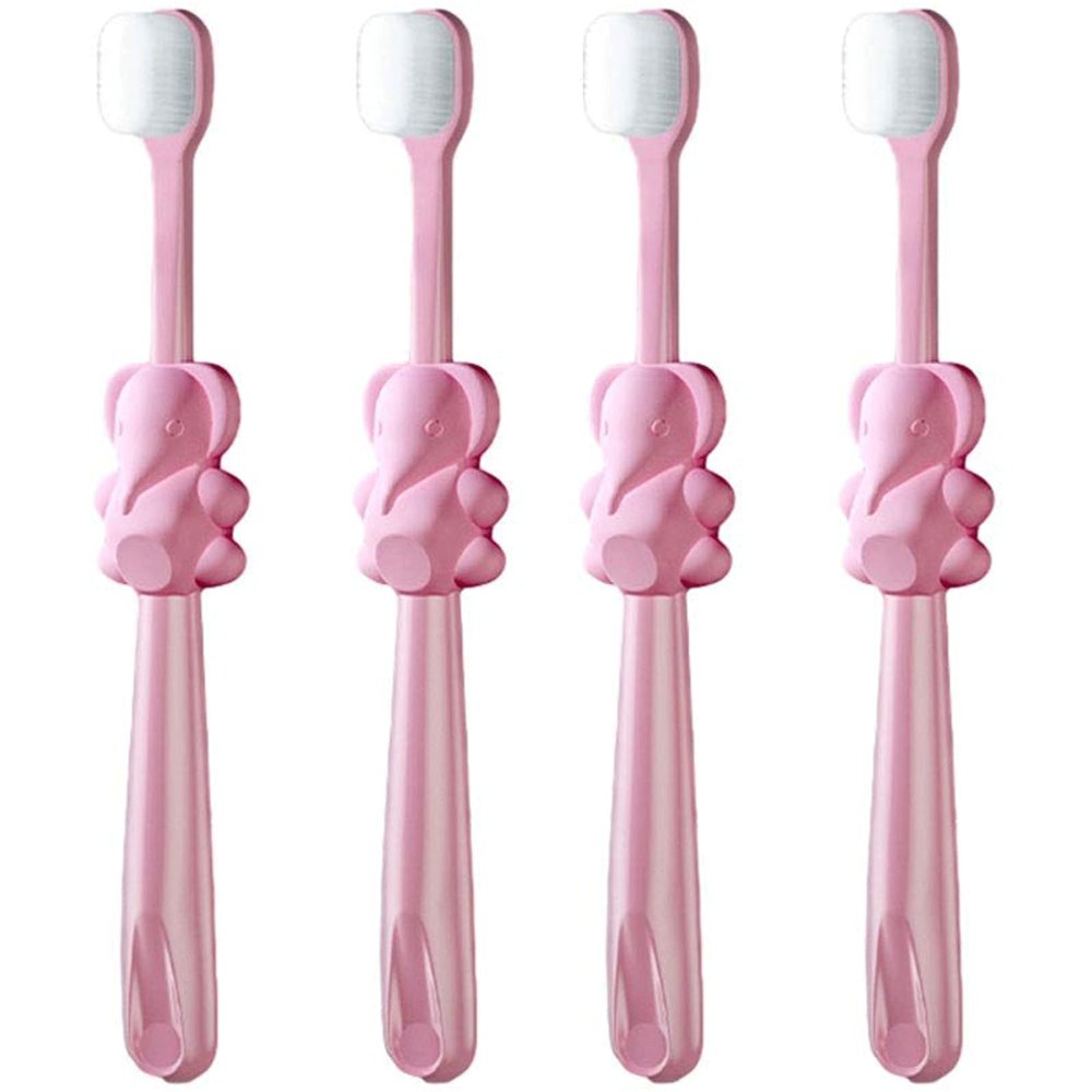 ZUMAHA Extra Soft Kids Toothbrush with 10000 Bristles, Toddler Toothbrush for Age 3-12 Years Old, Animal Designs Manual Toothbrush