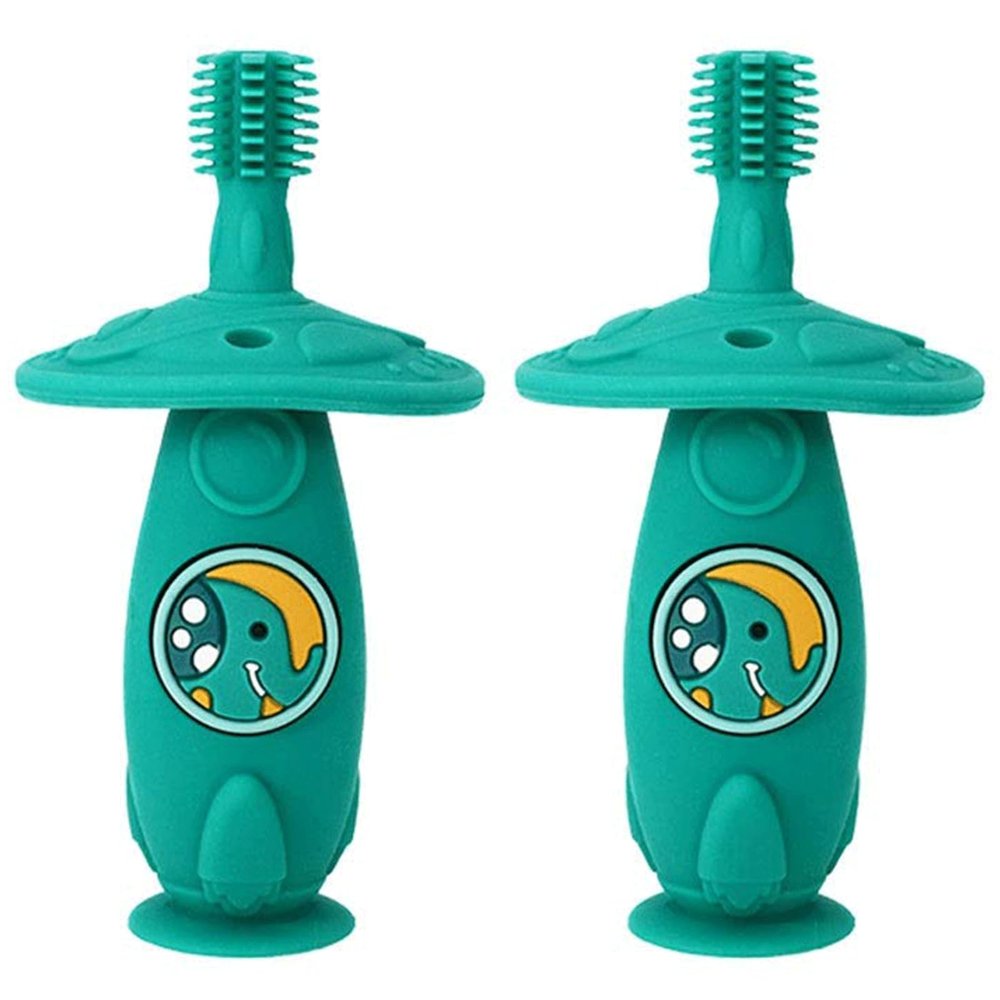ZUMAHA 360 Infant Training Silicone Toothbrush, Toddler Toothbrush for Age 1-6 Years Old, Independent Packaging Manual Toothbrush
