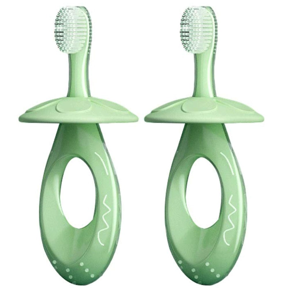 ZUMAHA Silicone Kids Toothbrush, Manual Toothbrush for Bright Smiles, Toddler Toothbrush Ages 1-3 Years, 2 Count