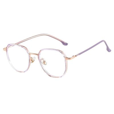 LTSRLL Oversized Aviator Reading Glasses Eyeglasses Clear Vision Computer Readers Blue Light Blocking Flat Light Mirror (Color : Purple, Size : +100)