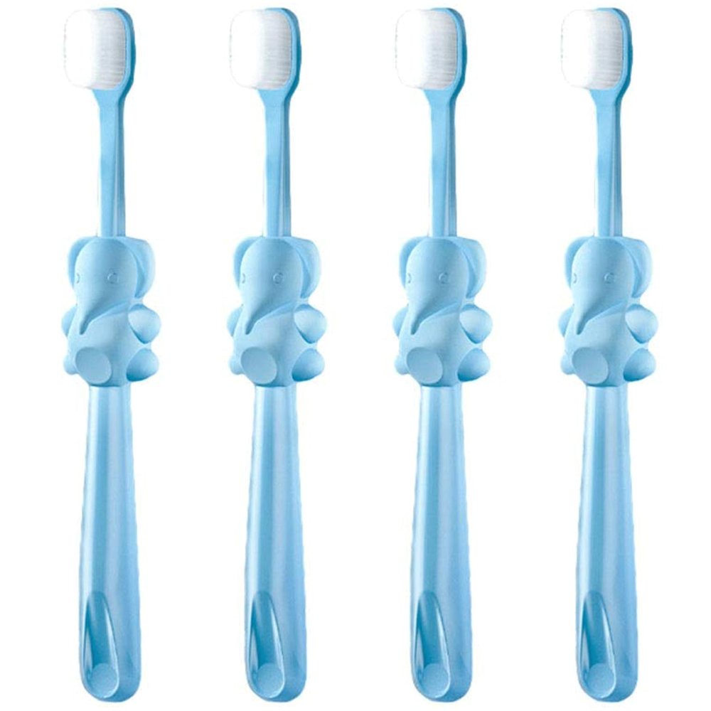 ZUMAHA Extra Soft Kids Toothbrush with 10000 Bristles, Toddler Toothbrush for Age 3-12 Years Old, Animal Designs Manual Toothbrush