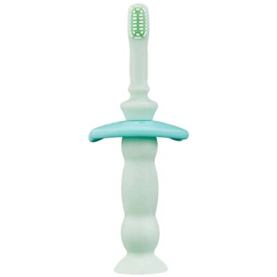 ZUMAHA Silicone Kids Toothbrush, Portable Travel Manual Toothbrush with Suction Cup, Toddler Toothbrush for Age 1-3 Years Old