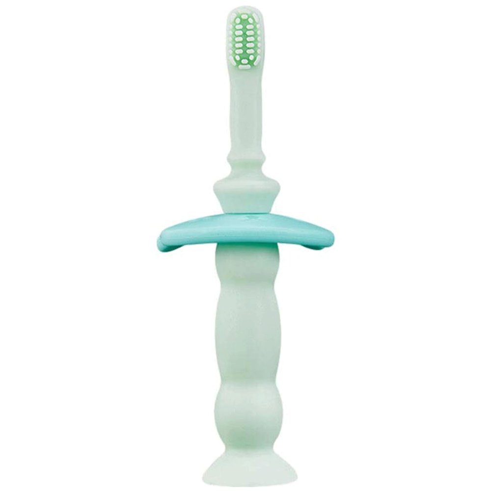 ZUMAHA Silicone Kids Toothbrush, Portable Travel Manual Toothbrush with Suction Cup, Toddler Toothbrush for Age 1-3 Years Old