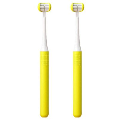 ZUMAHA 3 Sided Design Toothbrush, Toddler Toothbrush for Age 4-12 Years Old, Portable & Independent Packaging Manual Toothbrush