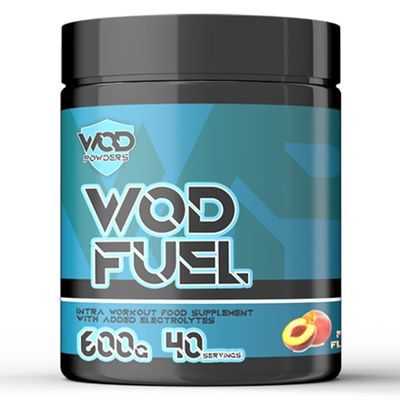 WOD Fuel Intra Workout Supplement for Functional Fitness - Cluster Dextrin, Citrulline, Taurine, BCAA's, Glutamine, Electrolytes - Workout Fuel by WOD Powders - 600g (Peach)