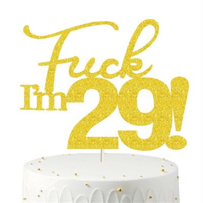 29 Cake Toppers, 29 gold Birthday Cake Toppers, Funny 29th Cake Topper for Men,29 Cake Topper For Women, 29th birthday decorations,29th Birthday Cake Topper Twenty nine
