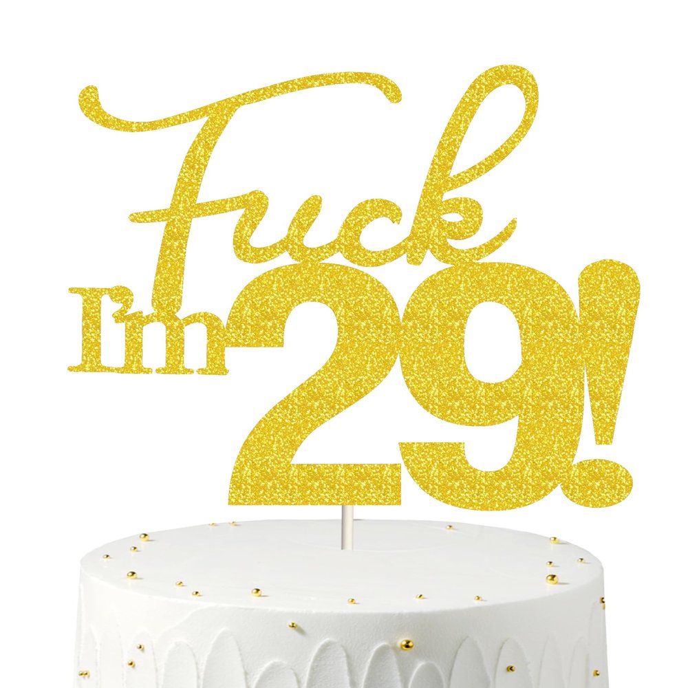 29 Cake Toppers, 29 gold Birthday Cake Toppers, Funny 29th Cake Topper for Men,29 Cake Topper For Women, 29th birthday decorations,29th Birthday Cake Topper Twenty nine