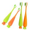 FOMIYES 4 Pcs Carrot Toothbrush Soft Bristle Kids Toothbrushes Ergonomic Handle Cartoon Design Teeth Cleaning Tools Daily Use TPR Travel view 1