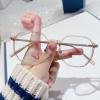 LTSRLL Oversized New Reading Glasses Blue Light Blocking Computer Readers Fatigue Relieve Flat Light Mirror Eyewear (Color : White-rose, Size : +350) view 1