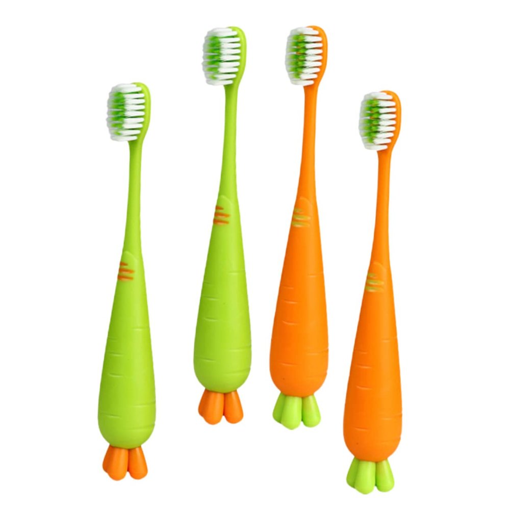minkissy Lovely Children Manual Toothbrush 4 Pack Soft Bristle Kids Toothbrush for Kids