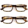 ZIZO EYEWEAR Square Plastic Plain Reading Glasses/Lightweight Frame/Simple Classic Specs R224 (2 Pairs Tortoishell, +3.50 Magnification) view 1