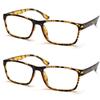 ZIZO EYEWEAR Square Plastic Plain Reading Glasses/Lightweight Frame/Simple Classic Specs R224 (2 Pairs Tortoishell, +3.50 Magnification) view 4