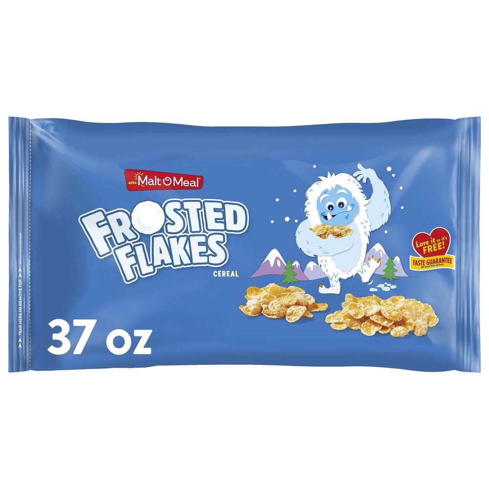 Frosted Flakes Cereal, Frosty Flakes Breakfast Cereal, 37 OZ Bag