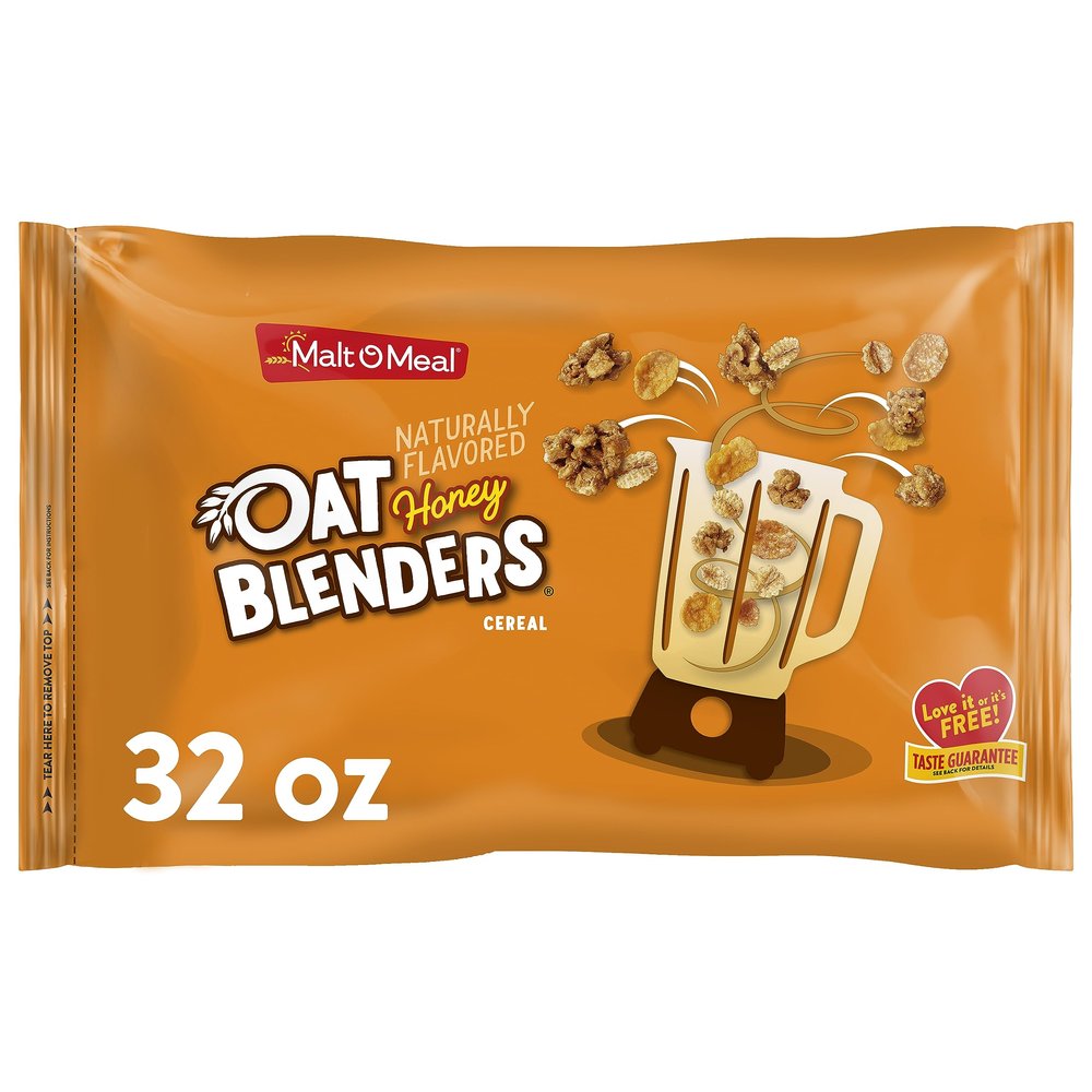 Malt-O-Meal Honey and Oat Blenders Kids Breakfast Cereal, Family Size, Bulk Pack, Cereal, 32oz - Pack of 1