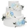 Rinlong 3Pcs Pre-made Baby Blue Cake Decorating Flowers Cake Toppers Cake Decorations Wedding Decor Birthday Bridal Shower Cake Topper view 1