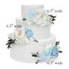 Rinlong 3Pcs Pre-made Baby Blue Cake Decorating Flowers Cake Toppers Cake Decorations Wedding Decor Birthday Bridal Shower Cake Topper view 3