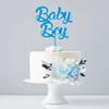 Rinlong 3Pcs Pre-made Baby Blue Cake Decorating Flowers Cake Toppers Cake Decorations Wedding Decor Birthday Bridal Shower Cake Topper view 4