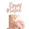 Arthsdite BOOM! Married Wedding Cake Topper, Funny Quirky, Nerdy Topper, Married Bridal Shower, Engagement Wedding Party Supplies - Rose Gold Glitter view 1