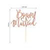 Arthsdite BOOM! Married Wedding Cake Topper, Funny Quirky, Nerdy Topper, Married Bridal Shower, Engagement Wedding Party Supplies - Rose Gold Glitter view 2