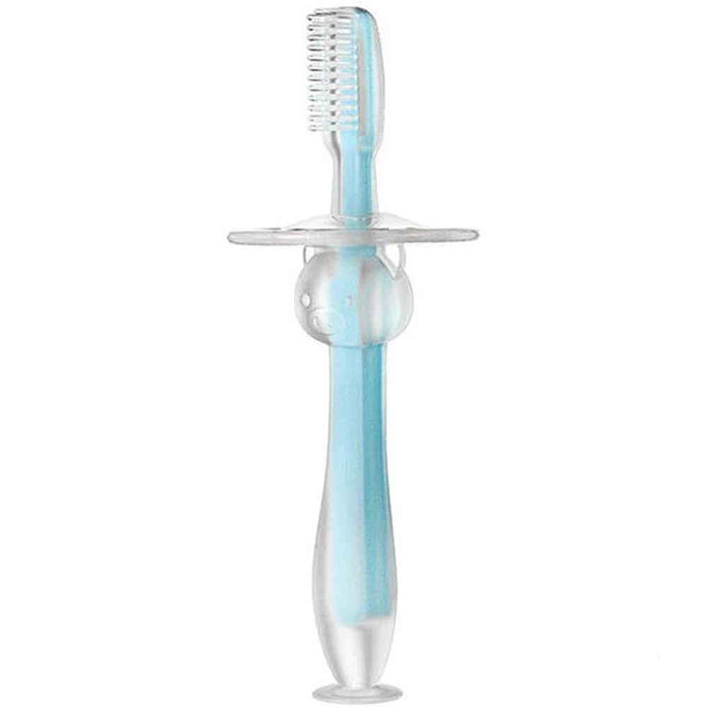 ZUMAHA Silicone Toothbrush for Baby Gum Care, Manual Toothbrush with Suction Cup, Toddler Toothbrush for Age 1-3 Years Old