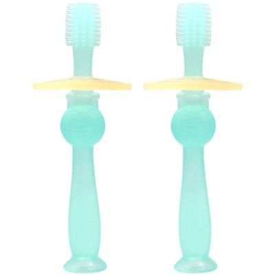 ZUMAHA Unique Kids Toothbrush, Toddler Toothbrush Ages 6-24 Months, 360 100% Food Grade Soft Silicone Manual Toothbrush