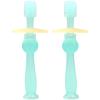 ZUMAHA Unique Kids Toothbrush, Toddler Toothbrush Ages 6-24 Months, 360 100% Food Grade Soft Silicone Manual Toothbrush view 1