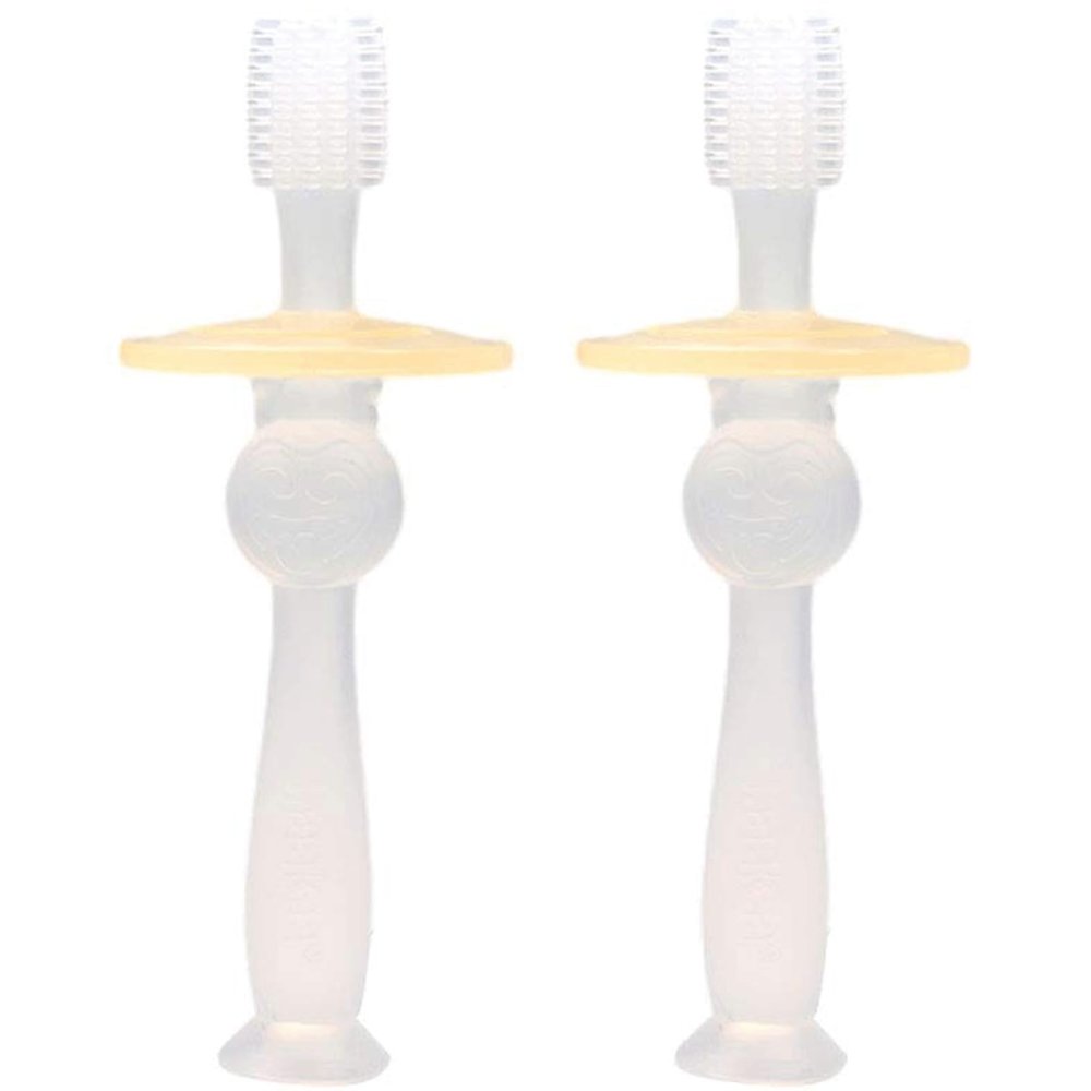 ZUMAHA Unique Kids Toothbrush, Toddler Toothbrush Ages 6-24 Months, 360 100% Food Grade Soft Silicone Manual Toothbrush