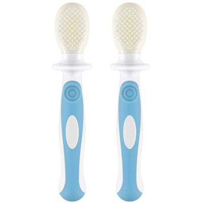 ZUMAHA Food Grade Silicone Soft Kids Toothbrush, Infant Training Toothbrush, Cute Manual Toothbrush Ages 1-3