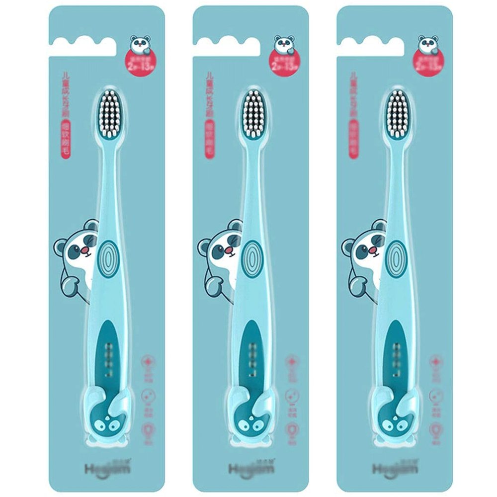 ZUMAHA Kids Toothbrush withSoft Bristles, Toddler Toothbrush Ages 2-12, 3 Pack Manual Toothbrush for Healthy Teeth & Gums