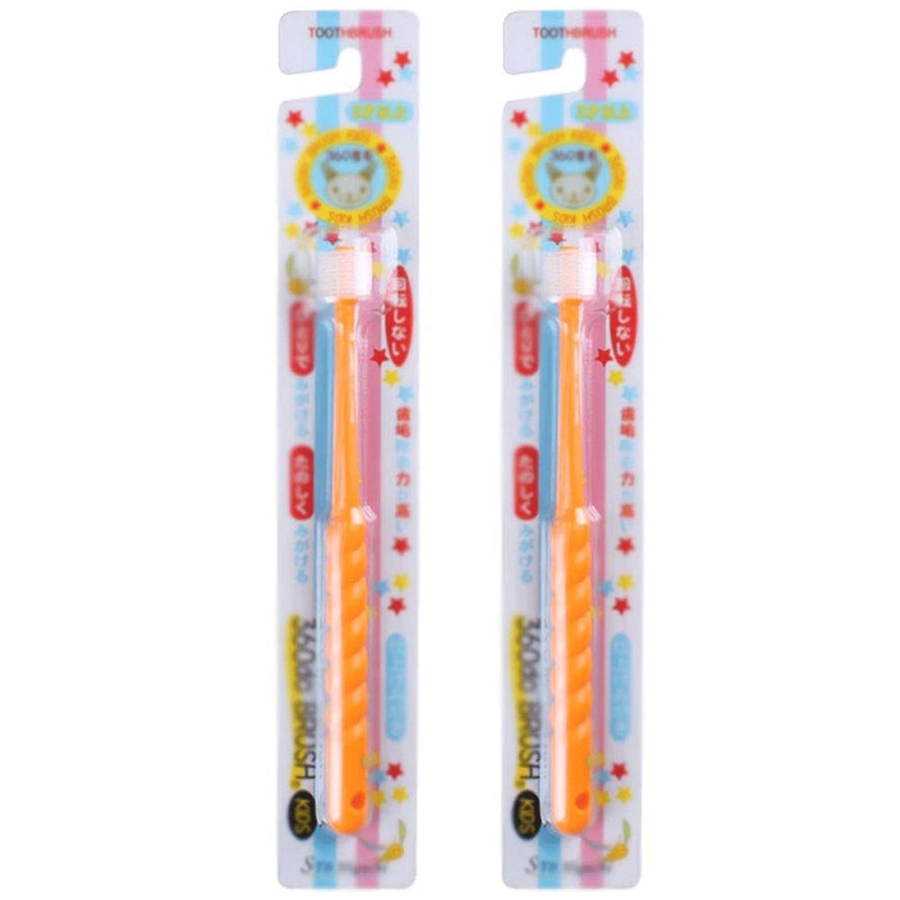 ZUMAHA 360 Silicone Kids Toothbrush, Pack of 2 Manual Toothbrush, Cute Toddler Toothbrush Suitable for Ages 3+