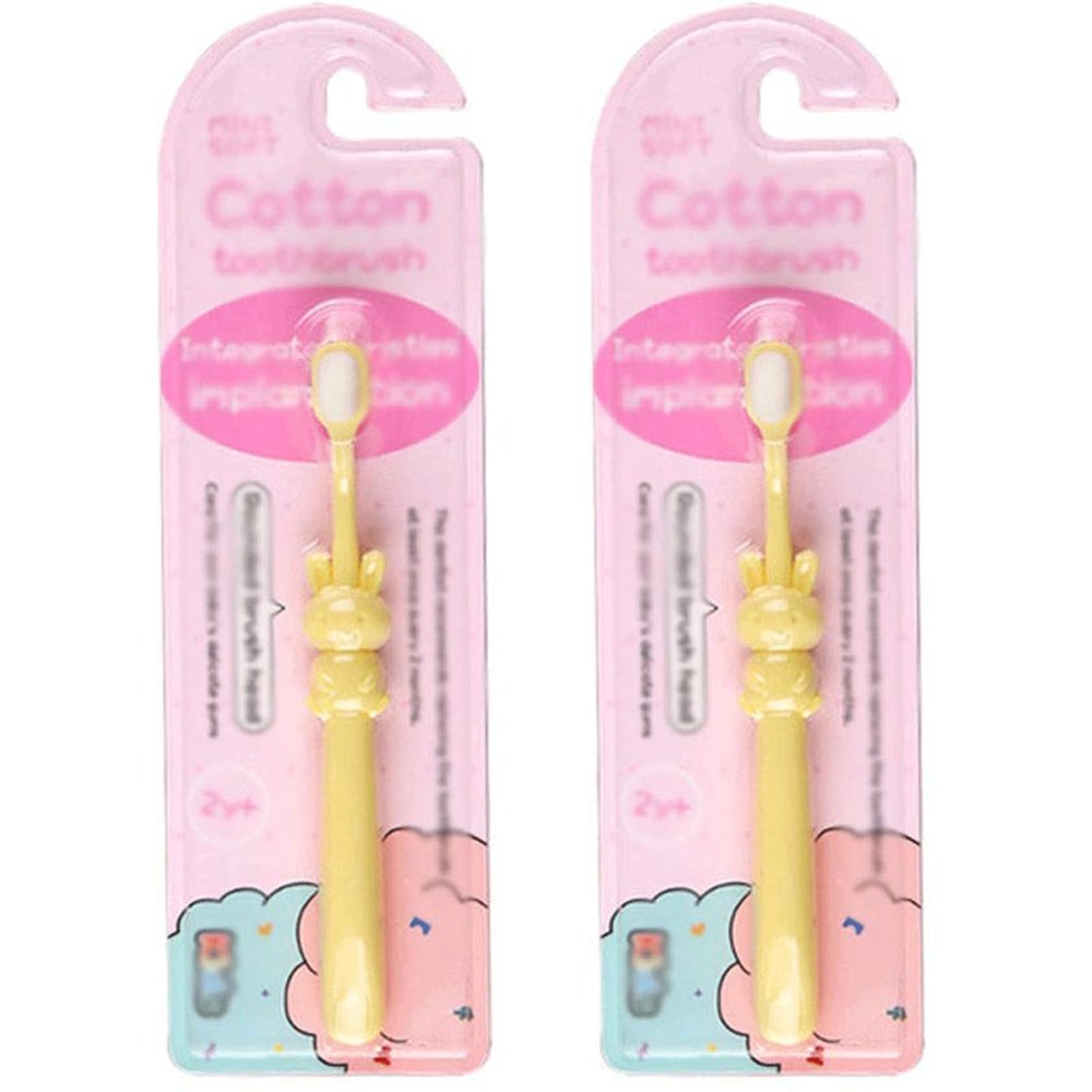 ZUMAHA Extra Soft Kids Toothbrush, Manual Toothbrush with Fun Animal Designs, Portable Pack of 2 Toddler Toothbrush Ages 2-6