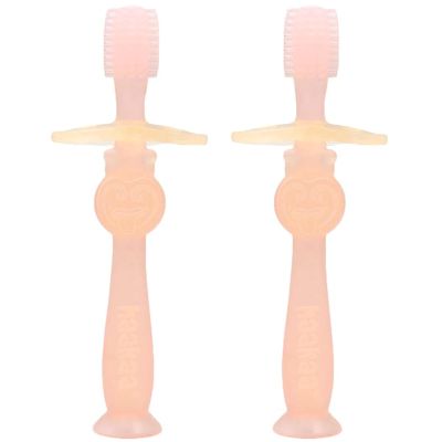 ZUMAHA Unique Kids Toothbrush, Toddler Toothbrush Ages 6-24 Months, 360 100% Food Grade Soft Silicone Manual Toothbrush
