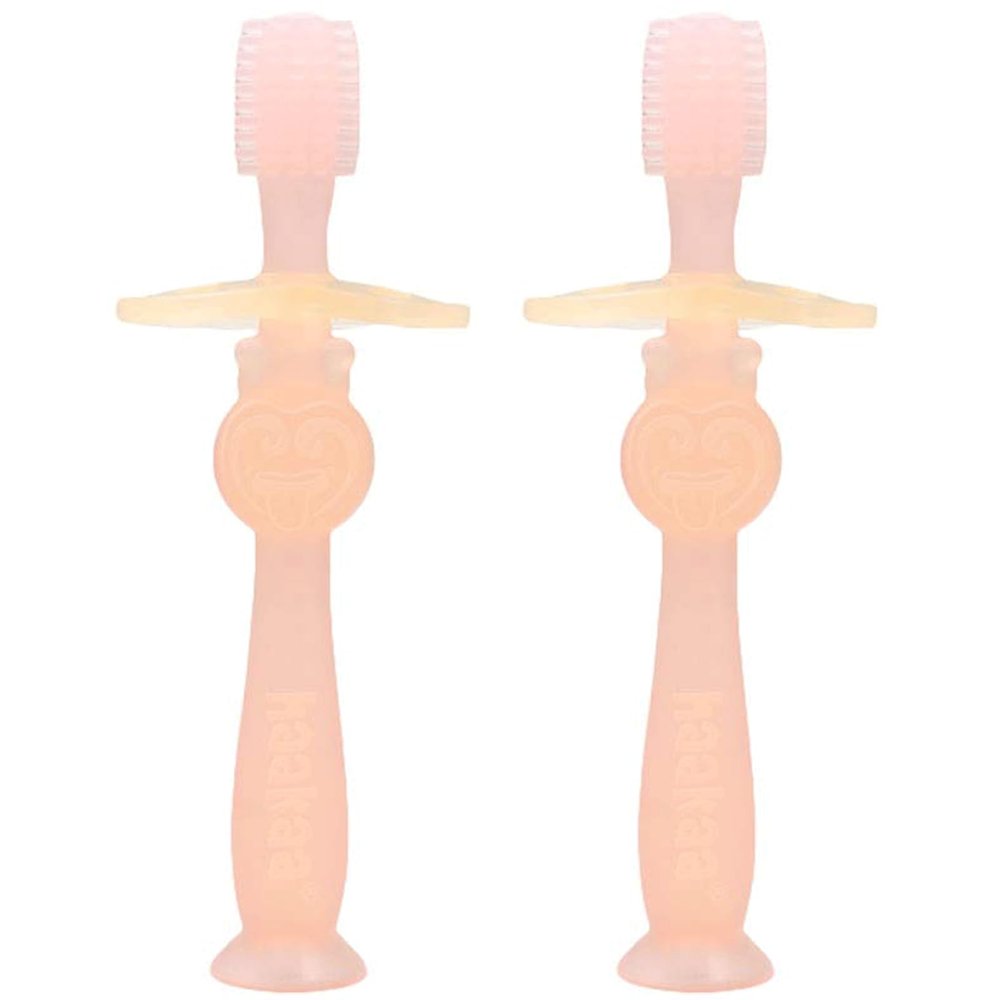 ZUMAHA Unique Kids Toothbrush, Toddler Toothbrush Ages 6-24 Months, 360 100% Food Grade Soft Silicone Manual Toothbrush