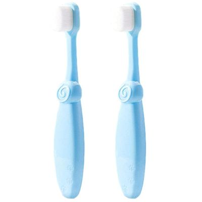 ZUMAHA 2 Pcs Blue Kids Toothbrush, Soft Bristles Manual Toothbrush for Bright Smiles and Healthy Teeth & Gums, Toddler Toothbrush Ages 1-3