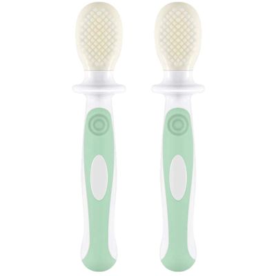 ZUMAHA Food Grade Silicone Soft Kids Toothbrush, Infant Training Toothbrush, Cute Manual Toothbrush Ages 1-3