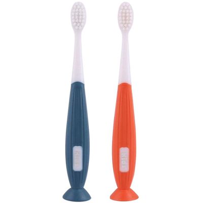 ZUMAHA Soft Bristles Toothbrush, 2 Pack Manual Toothbrush with Suction Cup, Toddler Toothbrush for Kids 1-5 Years Old